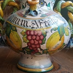 pottery, made in Florence, IT plant, wine motif